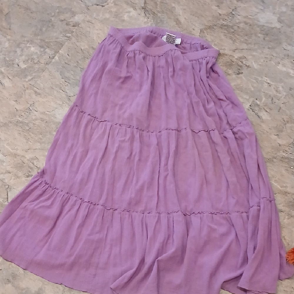 Flowy Lilac Tiered Maxi Skirt for Women